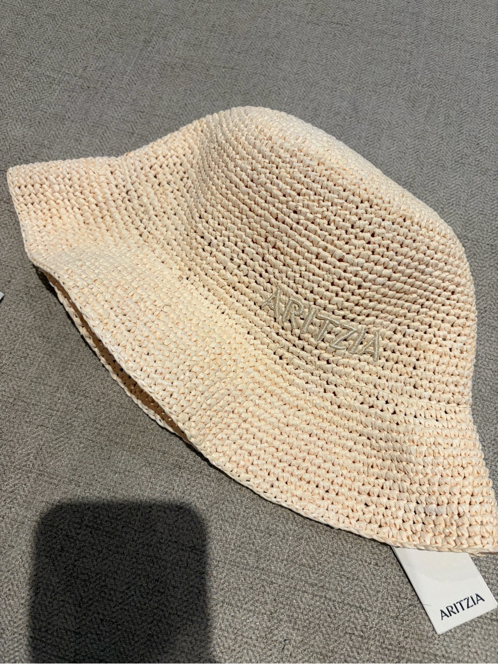 Aritzia Little Moon Straw Bucket Hat - Natural Tan Colour, size SMALL - Picture 3 of 5